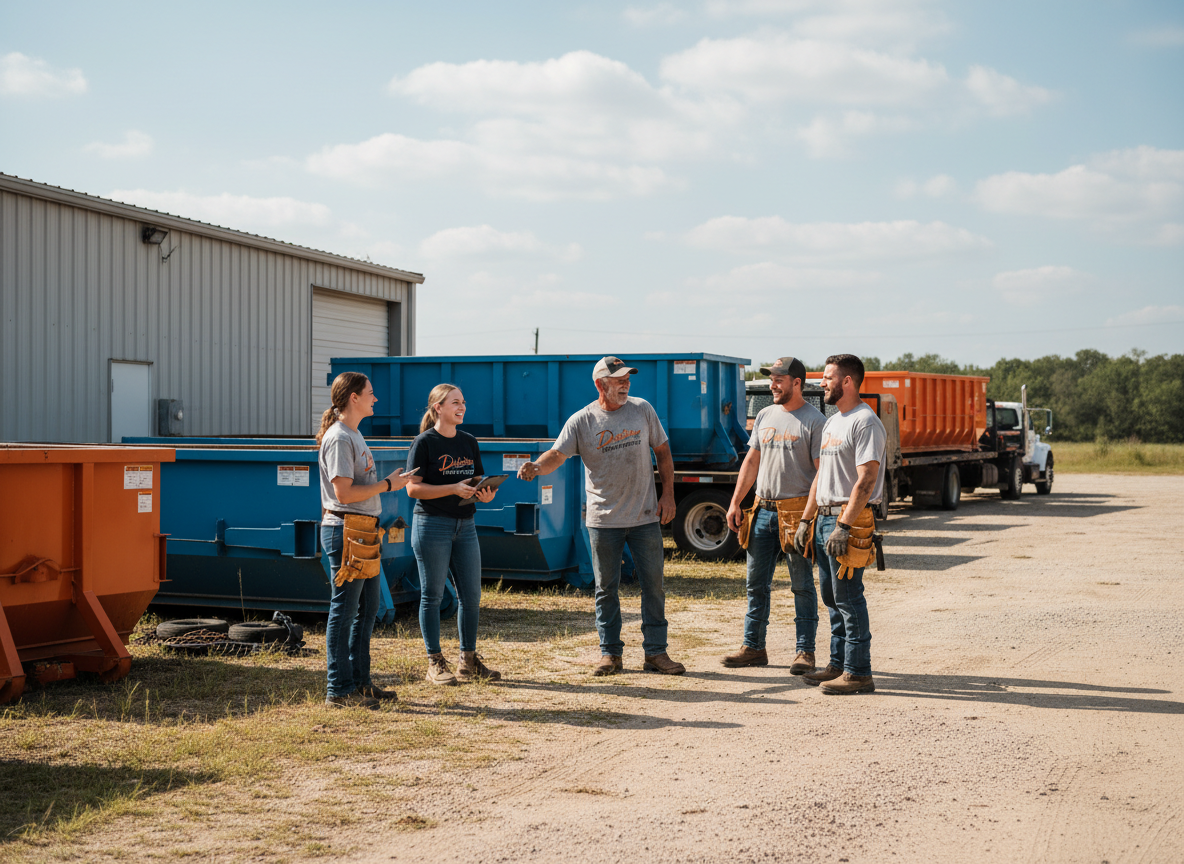 The Forward Dumpster Rental Deberry team at work in Deberry